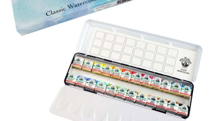 สีน้ำ Old Holland German black box half pans 15055