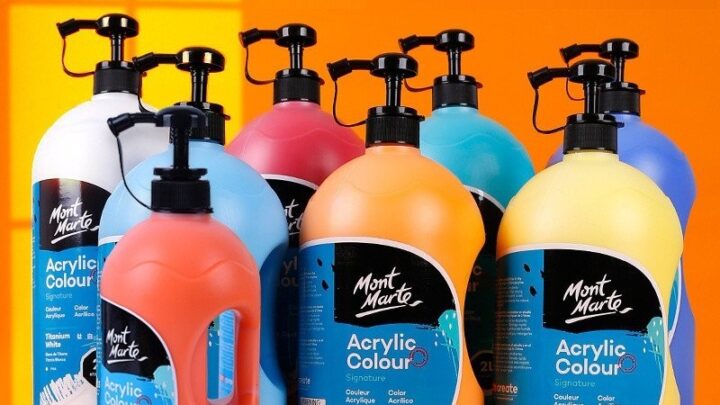 ชุดสีอะคริลิก 48 สี 2 ลิตร สีทาผนังกันน้ำ ถังใหญ่ขายตรง CUXT