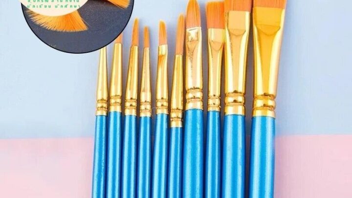 ชุดปากกาวาดสีน้ำมัน10ชิ้นก้านพลาสติกสีน้ำชุดปากการะบายสีน้ำOffice Yosting