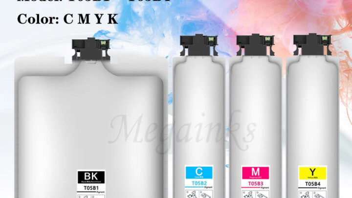 4 สีชุด T05B1 T05B2 T05B3 T05B4 ถุงหมึก Pigmen สำหรับ Epson WFC878R WFC879R C878R C879R พร้อมชิป T05B แพ็คหมึก BK C M Y