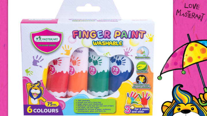 Master Art มาสเตอร์อาร์ต สีทามือ ฟิงเกอร์เพ้นท์ สีปลอดสารพิษสำหรับเด็ก ชนิดหลอดบีบ 75 มล 6 สี
