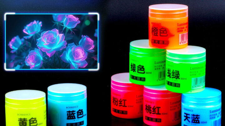 เรืองแสงในที่มืดสี8สีสดใส60มลที่มีอยู่สีติดทนนานสาหรับโครงการ ทาเอง และศิลปะกราฟฟิตี อุปกรณ์ศิลปะแบบหลังถึงโรงเรียน ตัวเลือกสูงสุดสาหรับของขวัญวันหยุดเครื่องมือทาสี