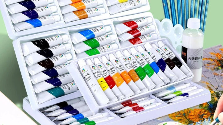 สีอะคริลิค 12182436 สีผ้าใบจิตรกรรมสีน้าเม็ดสี ทาเอง จิตรกรรมอุปกรณ์ศิลปะ