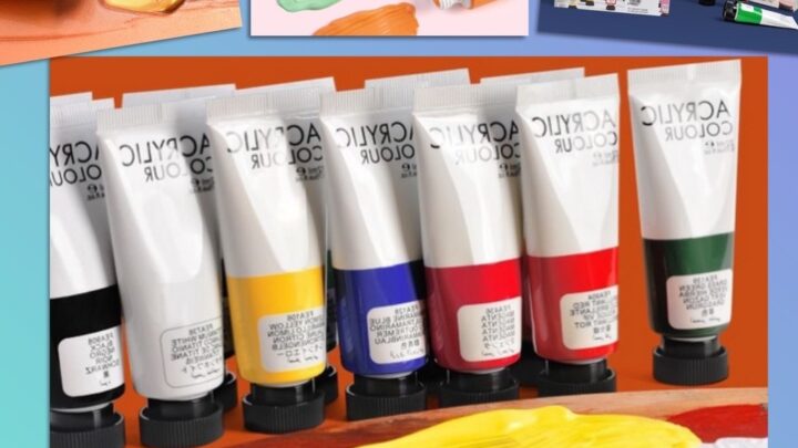 Acrylic Colour สีอะคริลิค สีพลาสเทล สีเมทัลลิค นีออน ชุดละ 8 ชิ้น วาดภาพ กันน้ำ กันแดด 22ml Pastel Neon Metallic