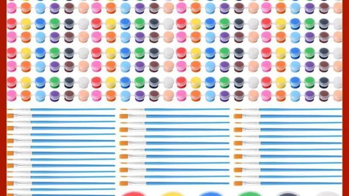 kimgarcia 336 ชิ้น Mini ชุดสีอะคริลิค 24 ชุด 12 สีแถบสีอะคริลิค 48 ชิ้นภาพวาดแปรงสาหรับเด็กผู้ใหญ่ติดตั้งง่ายใช้งานง่าย 3 มิลลิลิตร