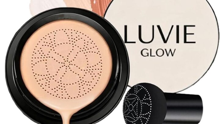 Luvie Glow Foundation Cushion 2026 New Mushroom Head Air Cushion Cc Cream Luvie Glow Makeup คอนซีลเลอร์ให้ความชุ่มชื้นกระจ่างใสยาวนาน บีบีครีมธรรมชาติสาหรับทุกชนิด อบอุ่น