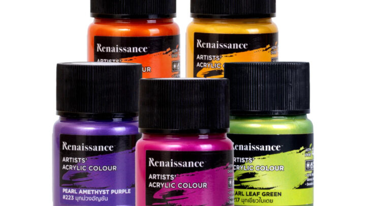 Renaissance สีอะคริลิค สีอะคริลิคมุก 20 มล 12 เฉดสี จำนวน 1 ขวด